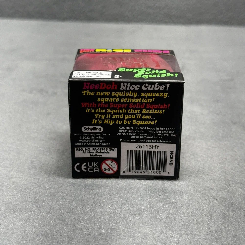 Nee Doh Nice Cube - Super Solid Squish! (Pink) - Brand New/Factory Sealed!